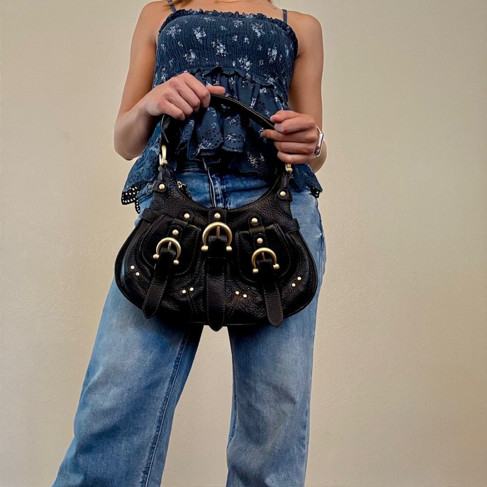 Coccinelle Black Leather Shoulder Bag – Unused Italian Luxury - Picture 9 of 12
